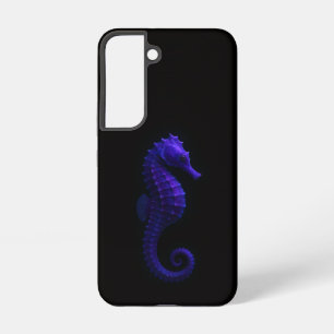 Coque Samsung Galaxy Étui Galaxy S22 Black 4 Luxe, hippocampe bleu viol