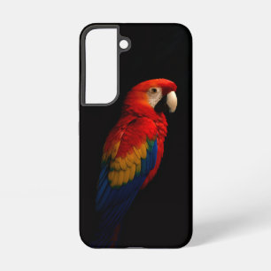 Coque Samsung Galaxy Étui Galaxy S22 Black 4 Luxe, perroquet écarlate