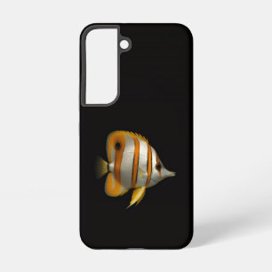 Coque Samsung Galaxy Étui Galaxy S22 Black 4 Luxe, Poisson-papillon de