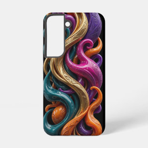 Coque Samsung Galaxy Étui iPhone en Or Brillant Magenta Sarcelle Bio