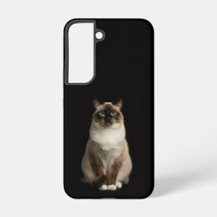 Coque Samsung Galaxy Étui Noir 4 Luxe Galaxy S22, Chat Birman