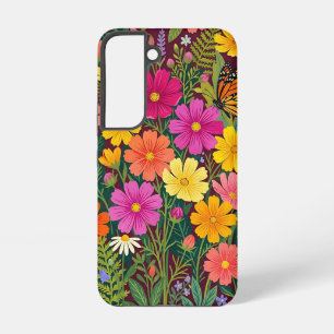 Coque Samsung Galaxy Étui Samsung Cosmos Floral Boho Abstrait