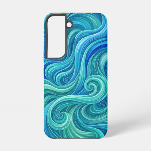 Coque Samsung Galaxy Étui Samsung Dégradé Bleu Cascade Abstraite