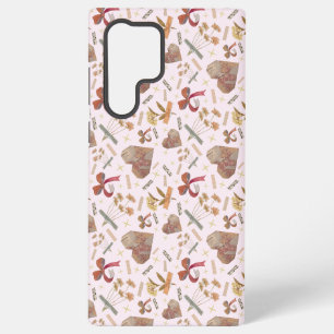 Coque Samsung Galaxy Étui Samsung Fleurs Vintage & Cœurs en Papier
