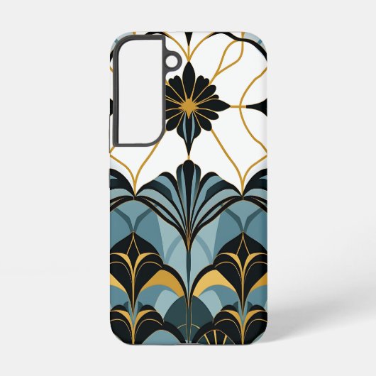 Coque Samsung Galaxy Étui Samsung Galaxy déco bleu et or (Verso)
