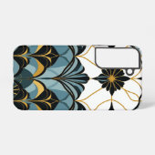 Coque Samsung Galaxy Étui Samsung Galaxy déco bleu et or (Verso Horizontal)