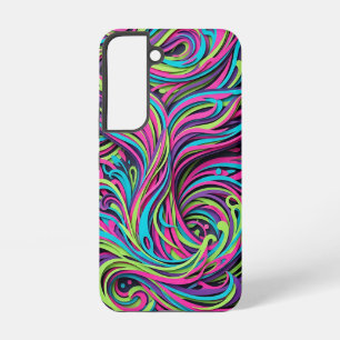 Coque Samsung Galaxy Étui Samsung néon vibrant queue de baleine abstrai