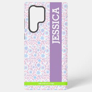 Coque Samsung Galaxy Étui Samsung personnalisé avec nom floral