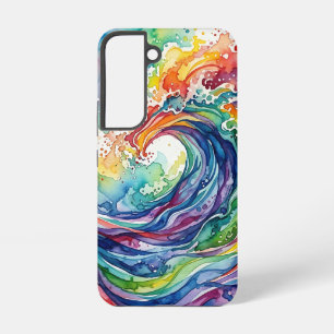 Coque Samsung Galaxy Étui Samsung vague océanique abstraite arc-en-ciel