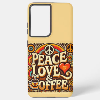 Coque Samsung Galaxy Étui téléphonique Samsung Peace, Love, & Coffee Re