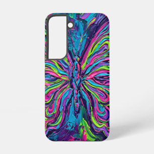 Coque Samsung Galaxy Étuis Samsung à ailes de papillon néon abstraites