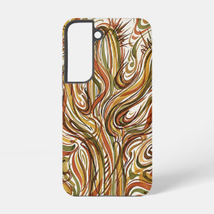 Coque Samsung Galaxy Étuis Samsung encre de désert de cactus abstrait