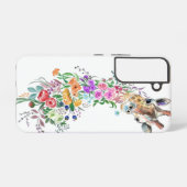 Coque Samsung Galaxy Étuis Samsung Galaxy ou iPhone Girafe Fleurs (Verso Horizontal)
