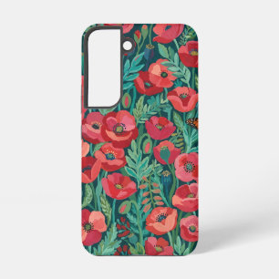 Coque Samsung Galaxy Étuis Samsung Gouache Abstraite Coquelicots Papill