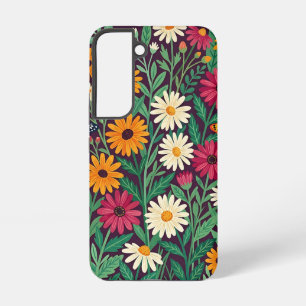 Coque Samsung Galaxy Étuis Samsung pour marguerites abstraites et papil