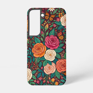 Coque Samsung Galaxy Étuis Samsung Roses Papillons Colorés Abstraits