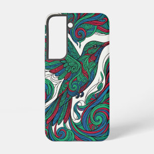 Coque Samsung Galaxy Étuis Samsung ton émeraude colibri abstrait