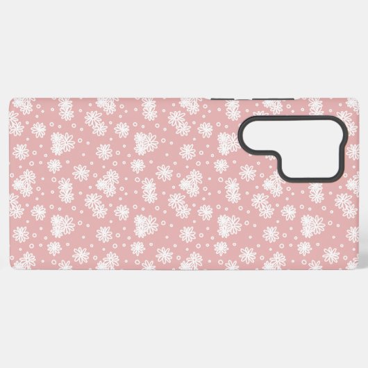 Coque Samsung Galaxy Faisceaux et points - rose et blanc (Verso Horizontal)