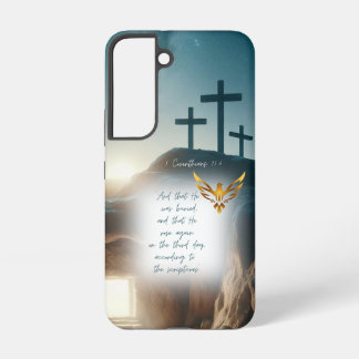 Coque Samsung Galaxy Faith Jesus Resurrection Gold Dove Calvary