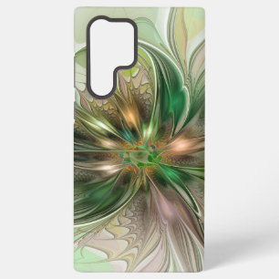 Coque Samsung Galaxy Fantaisie Abstraite Moderne Fleur Fractale Colorée