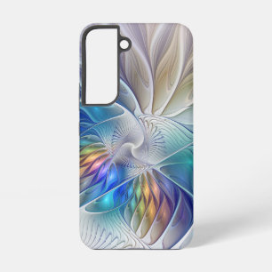 Coque Samsung Galaxy Fantaisie florale, fleur fractale abstraite coloré