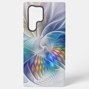 Coque Samsung Galaxy Fantaisie florale, fleur fractale abstraite coloré