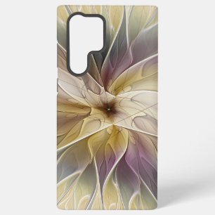 Coque Samsung Galaxy Fantaisie florale or aubergine Art fractal abstrai