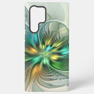 Coque Samsung Galaxy Fantaisie Moderne Abstraite Fleur Fractale Colorée