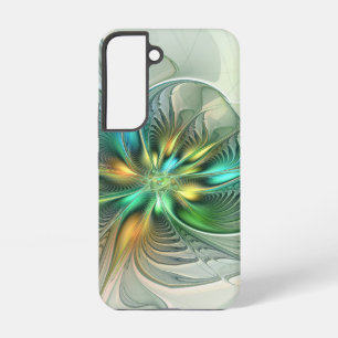 Coque Samsung Galaxy Fantaisie Moderne Abstraite Fleur Fractale Colorée