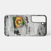 Coque Samsung Galaxy Fantôme, Chat, Chat et Citrouille, Bonne Halloween (Verso Horizontal)
