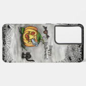 Coque Samsung Galaxy Fantôme, Chat, Chat et Citrouille, Bonne Halloween (Côté gauche)
