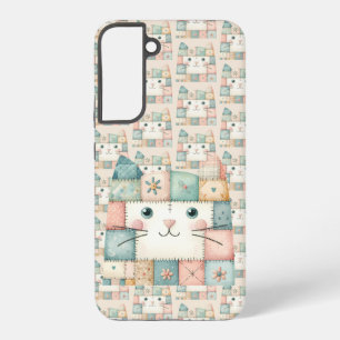 Coque Samsung Galaxy Fausse Maison de Chat au Patchwork Pastel