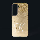 Coque Samsung Galaxy Faux Gold brossé Parties scintillant métallique Im<br><div class="desc">Personnalisez facilement ce design branché de boîtier de téléphone chic avec une jolie parties scintillant dorée brillante sur un arrière - plan métallique brossé en or.</div>