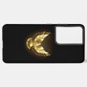 Coque Samsung Galaxy Faux Gold Foil Peace Dove en noir (Côté gauche)