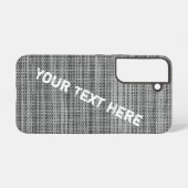 Coque Samsung Galaxy Faux Grey Fabric Nom du texte personnalisé (Verso Horizontal)