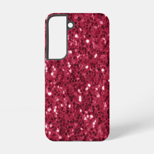 Coque Samsung Galaxy Faux paillettes magenta rouge rose foncé