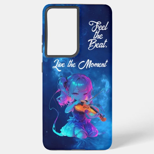 Coque Samsung Galaxy Feel the Beat, Live the Moment (Verso)