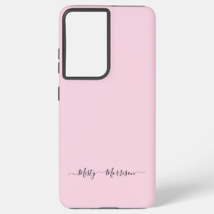 Coque Samsung Galaxy Feminine Pastel Rose avec Script Nom personnalisé