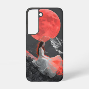 Coque Samsung Galaxy Femme sereine sur la falaise sous l'Art numérique