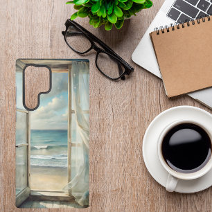Coque Samsung Galaxy Fenêtre sur une brise océanique Aquarelle Côtièr