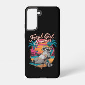 Coque Samsung Galaxy Feral Girl Summer Beach Funny Raccoon (Verso)