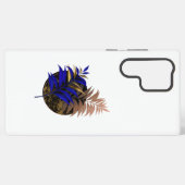 Coque Samsung Galaxy Ferme bleue sur cercle noir (Verso Horizontal)