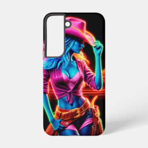 Coque Samsung Galaxy Ferme électrique néon fille en rose casquette sous