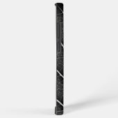 Coque Samsung Galaxy Fermeture de la feuille brillante noire et blanche (Côté droit)