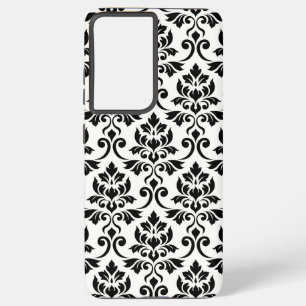 Coque Samsung Galaxy Feuille Damask Lg Motif noir sur blanc