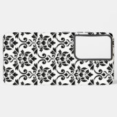 Coque Samsung Galaxy Feuille Damask Lg Motif noir sur blanc (Verso Horizontal)