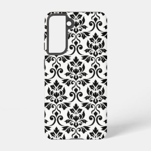 Coque Samsung Galaxy Feuille Damask Lg Motif noir sur blanc