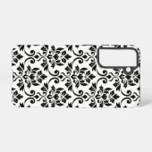 Coque Samsung Galaxy Feuille Damask Lg Motif noir sur blanc (Verso Horizontal)