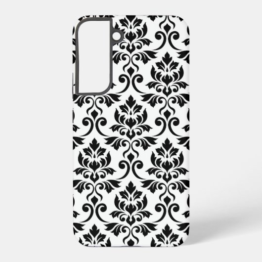 Coque Samsung Galaxy Feuille Damask Lg Motif noir sur blanc (Verso)