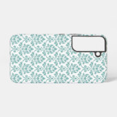 Coque Samsung Galaxy Feuille Damask Motif Turquoise (Verso Horizontal)
